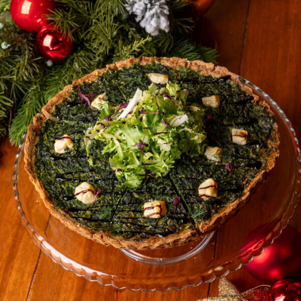 Krucha tarta ze szpinakiem