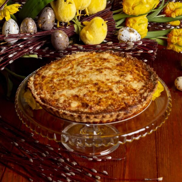 Tarta z porów na kruchym cieście